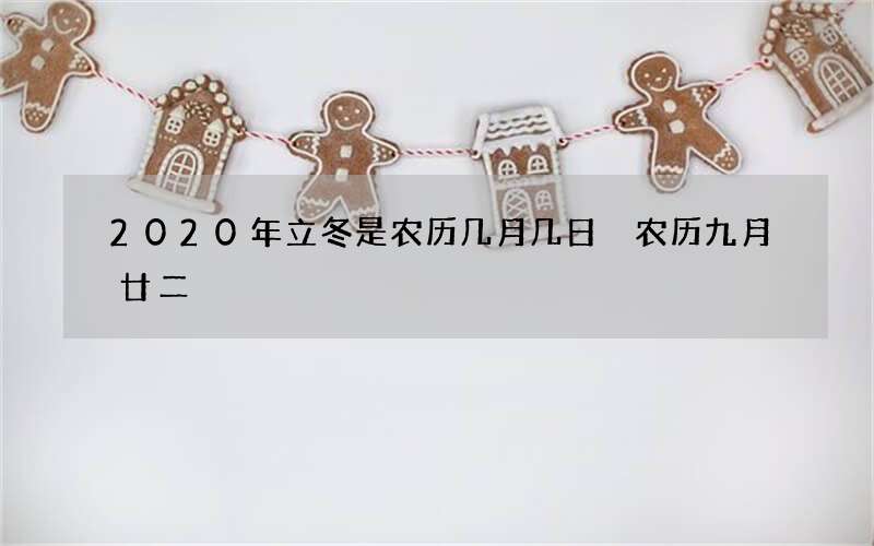 2020年立冬是农历几月几日 农历九月廿二